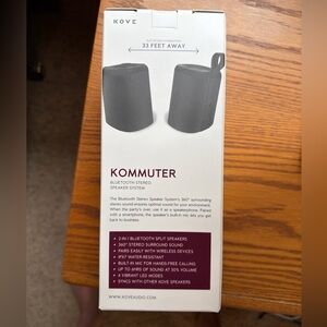 NEW KOVE KOMMUTER Bluetooth Stereo Speaker System Black Dual Split Speakers 360